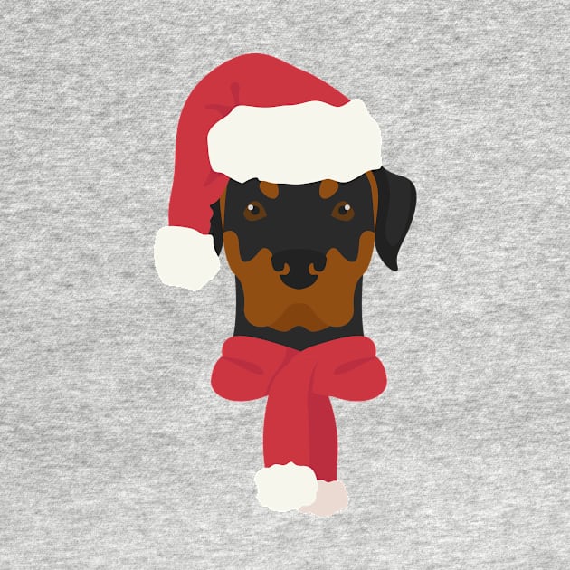 Christmas Rottweiler Dog Face by JunkyDotCom